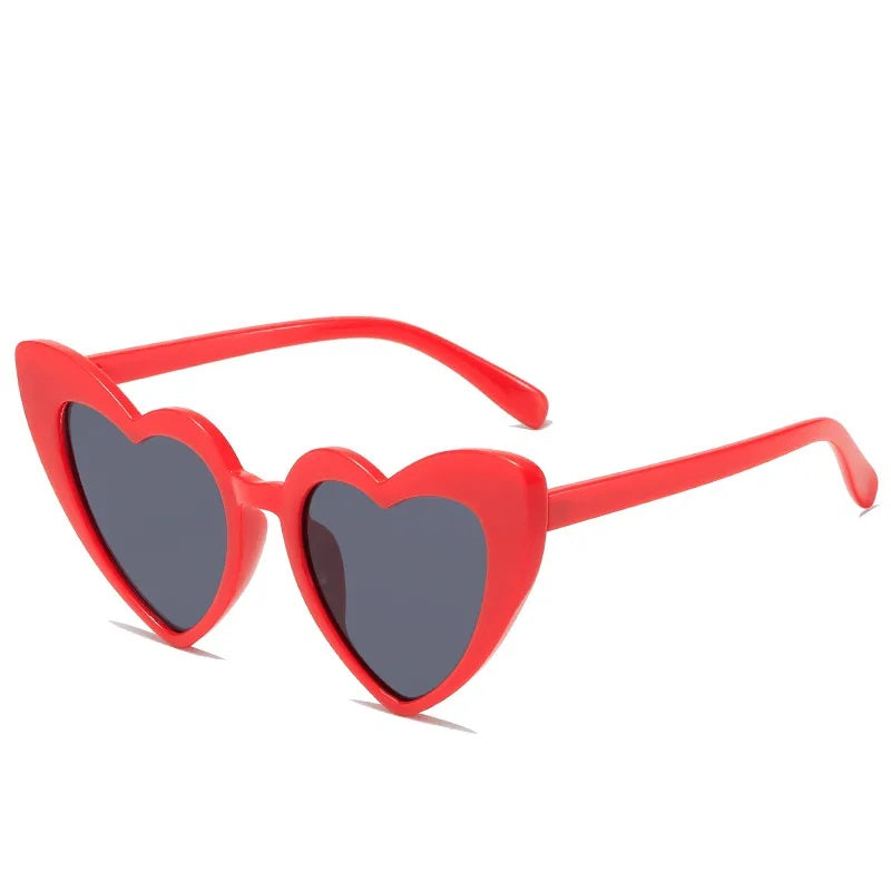 Sunglasses for Women Casual Style Heart Shape Boutique Glasses Unisex Fashion Full Frame Solid Color