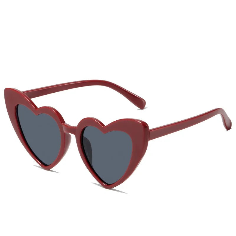 Sunglasses for Women Casual Style Heart Shape Boutique Glasses Unisex Fashion Full Frame Solid Color