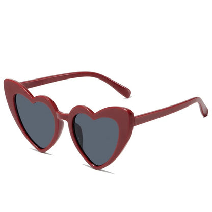 Sunglasses for Women Casual Style Heart Shape Boutique Glasses Unisex Fashion Full Frame Solid Color