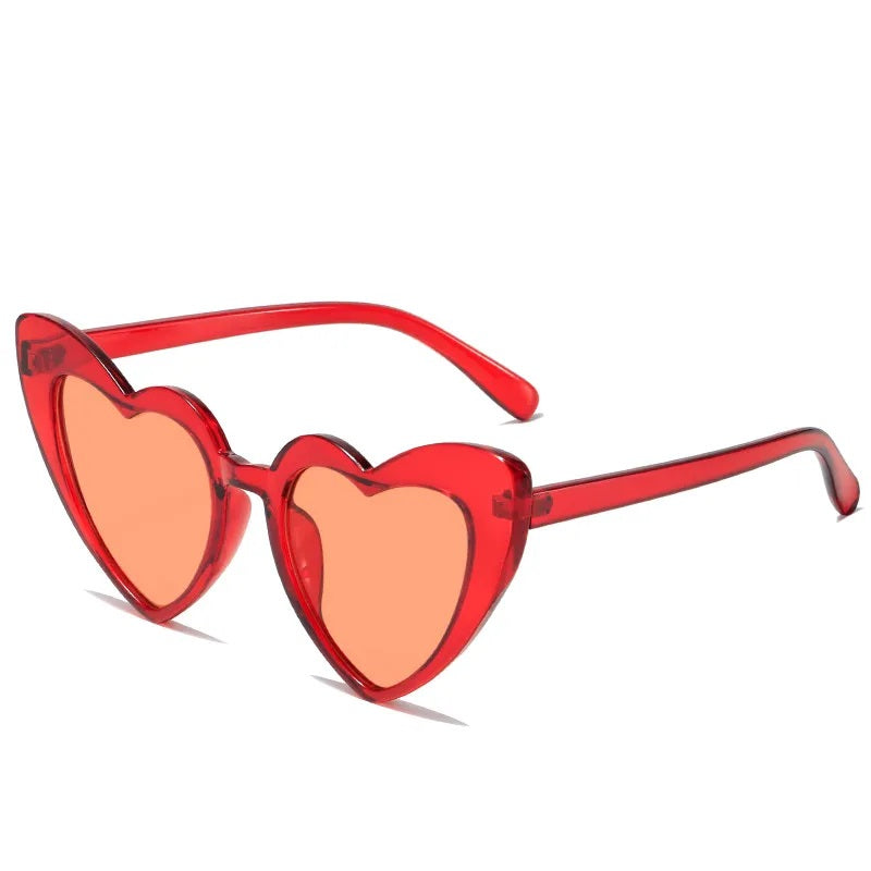 Sunglasses for Women Casual Style Heart Shape Boutique Glasses Unisex Fashion Full Frame Solid Color