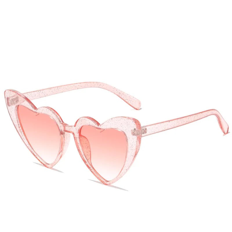 Sunglasses for Women Casual Style Heart Shape Boutique Glasses Unisex Fashion Full Frame Solid Color