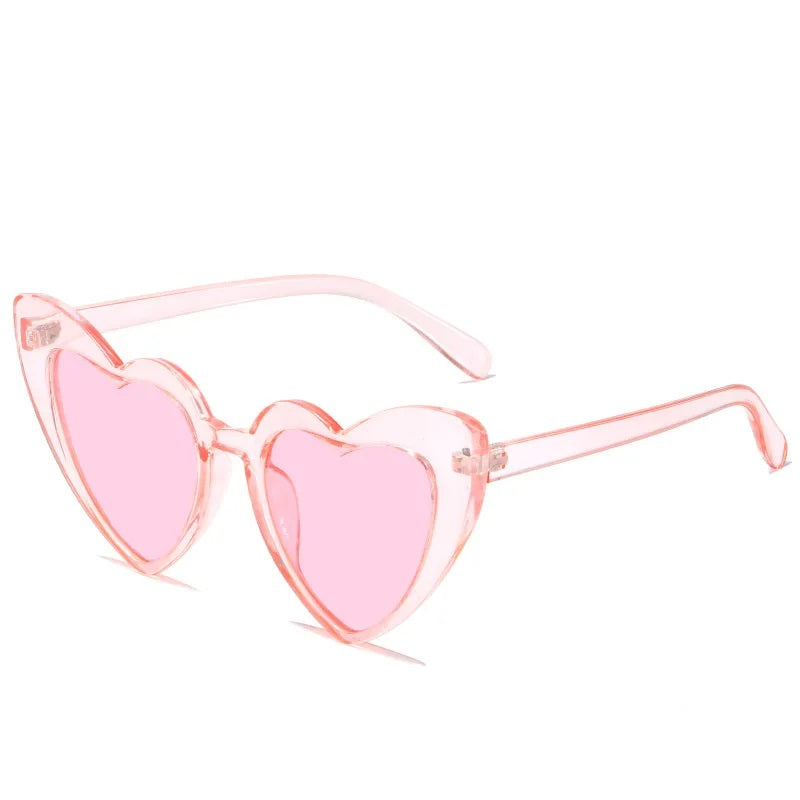 Sunglasses for Women Casual Style Heart Shape Boutique Glasses Unisex Fashion Full Frame Solid Color