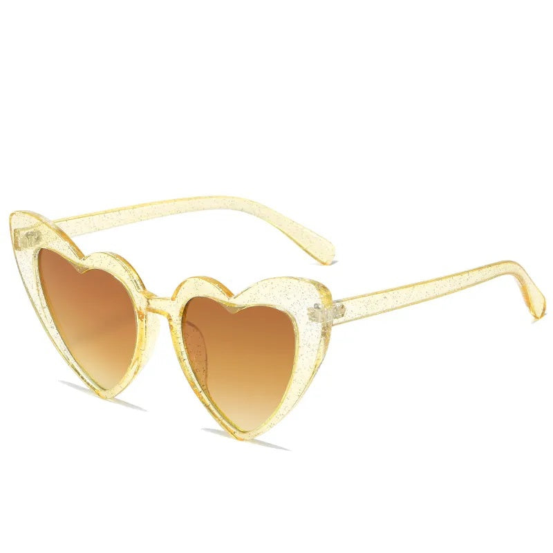 Sunglasses for Women Casual Style Heart Shape Boutique Glasses Unisex Fashion Full Frame Solid Color