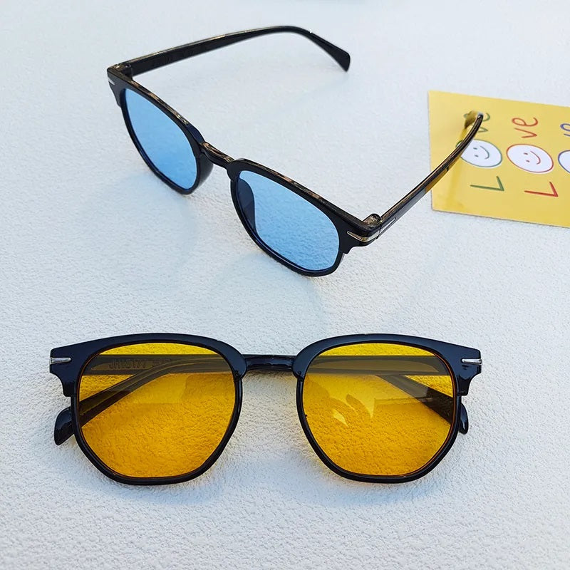 Lentes de Sol para Hombre, Estilo Clásico, Boutique, Gafas, Moderno, Geométrico, Unisexo, Moda, Color Transparente