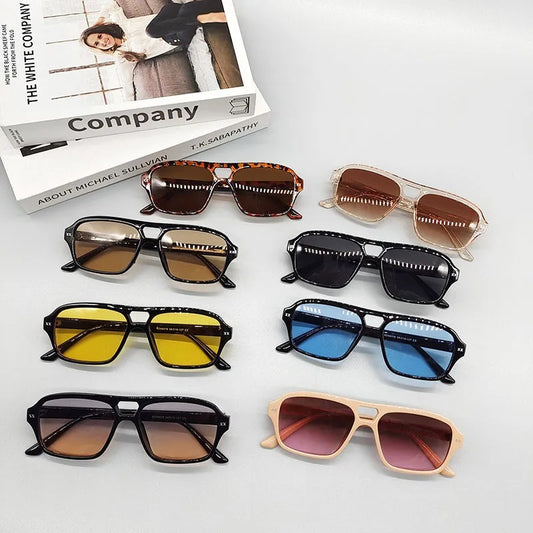 Lentes de Sol para Mujer, Estilo Retro, Boutique, Gafas, Marco Poligonal, Unisexo, Moda, UV400, Color Degradado