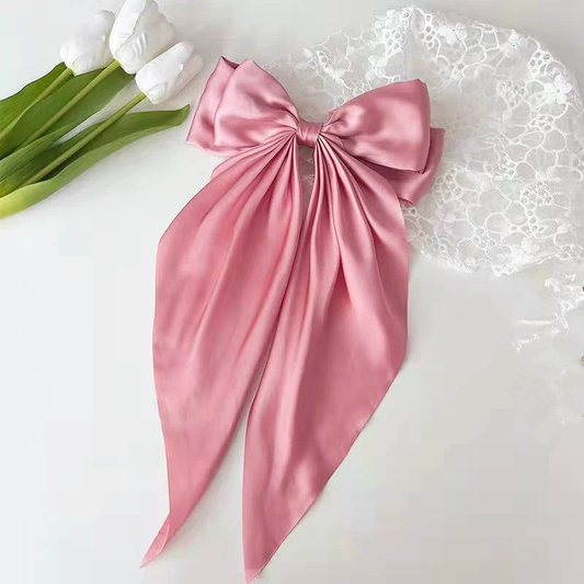 Hair Accessories, Barrette, Clip, Maxi Bun, Coquette Fashion, Long, Gift, Woman, Girl, Solid Color, Satin, Elegant, Unisex