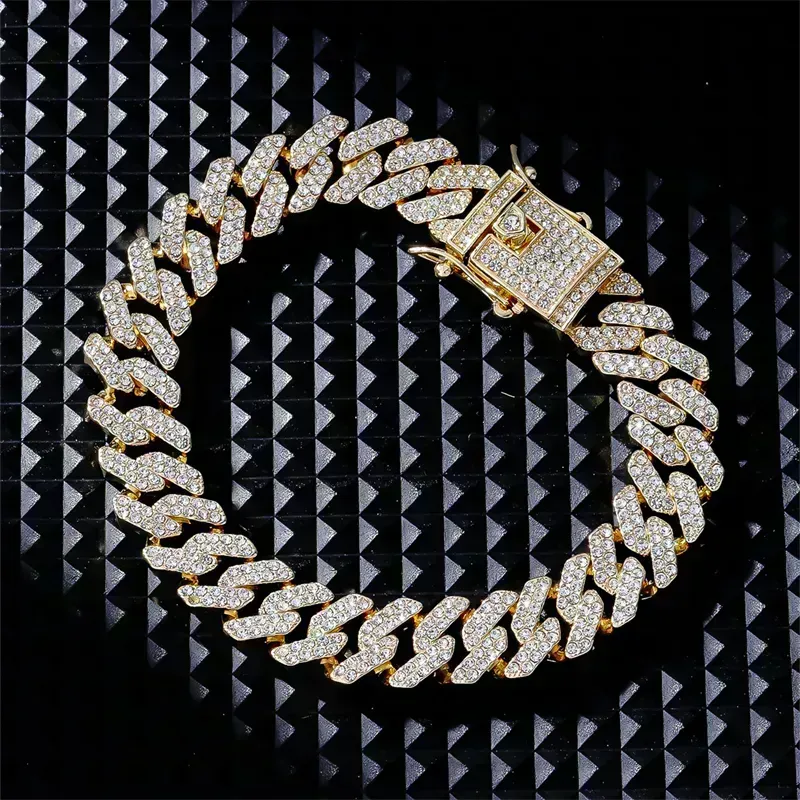 Pulsera para Hombre, Acero inoxidable, Enchapado, Circón, Bisutería Fina, Estilo Cubano, Elegante, Unisexo, Regalo