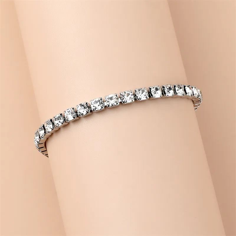 Stainless Steel Bracelet, Boutique, Plating, Fine Jewelry, Elegant Style, Unisex, Fashion, Solid Color, Shiny, Diamonds
