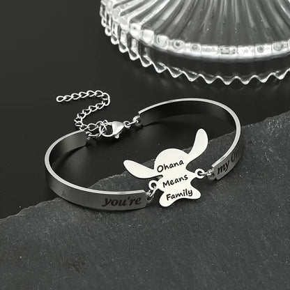 Pulsera de Acero Inoxidable, Boutique, Color Sólido, Inspirada, Dibujos Animados, Bisutería Fina, Estilo Básico, Letras, Enchapado, Unisexo